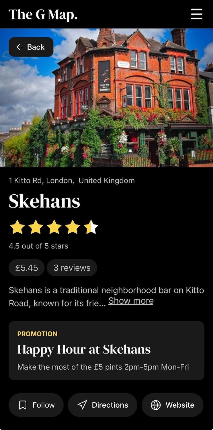 Partnership promotion: Location view