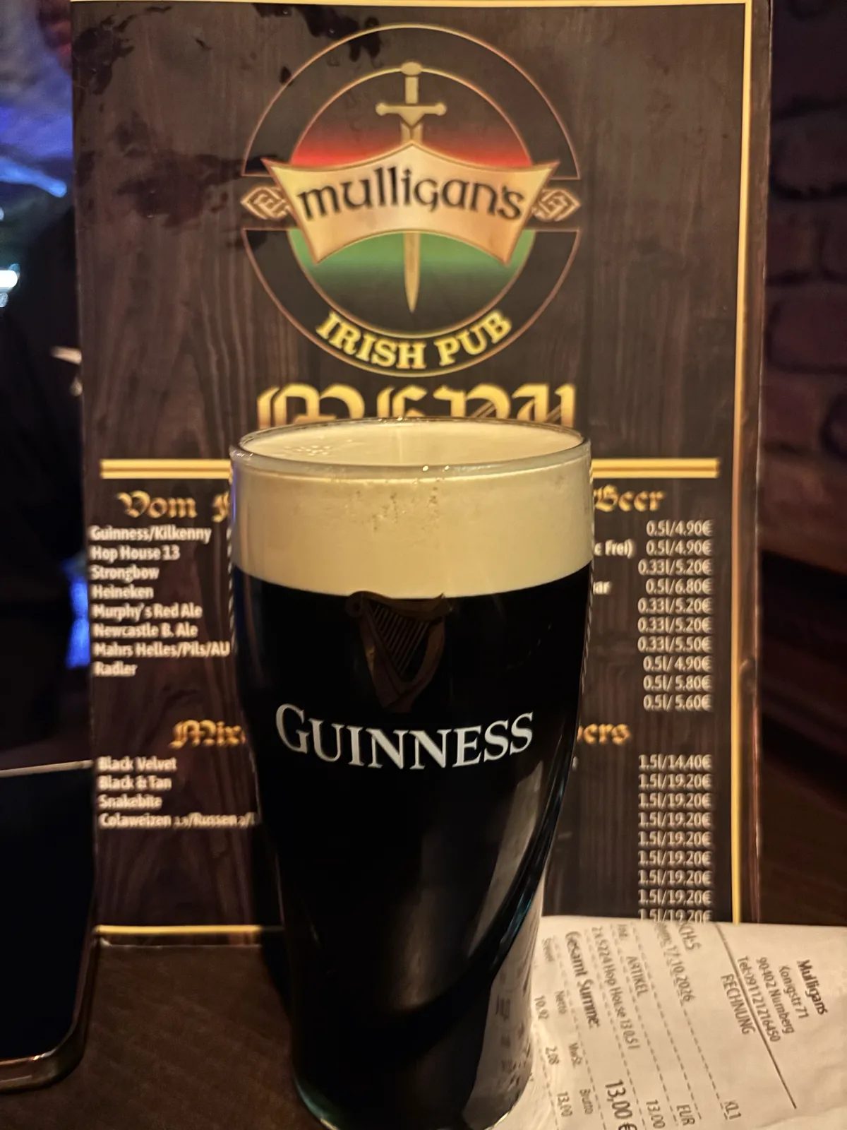 Image of Guinness drink